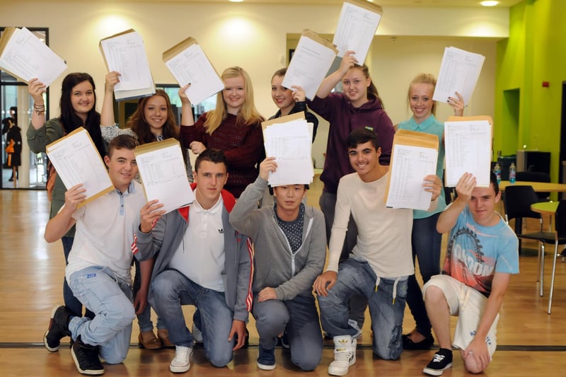 St. Bede's Roman Catholic Comprehensive School celebrates results day in 2013.