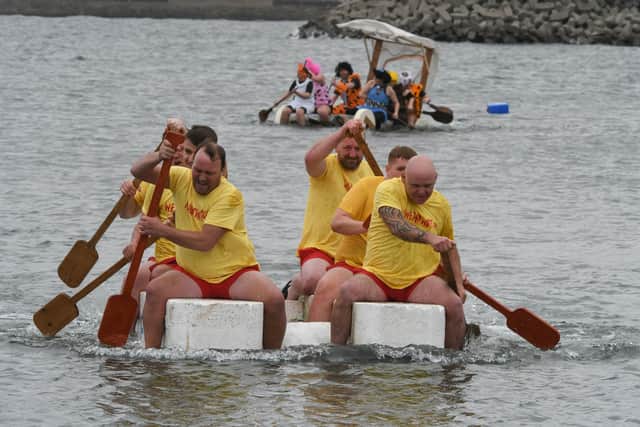 The winners of the Hartlepool Carnival Raft Race, held at Fish Sands were Weightwatch.