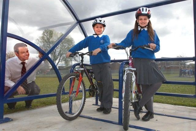 Matthew Prest and Elizabeth Quinn were cycling to Benedict Biscop School when this photo was taken 15 years ago.