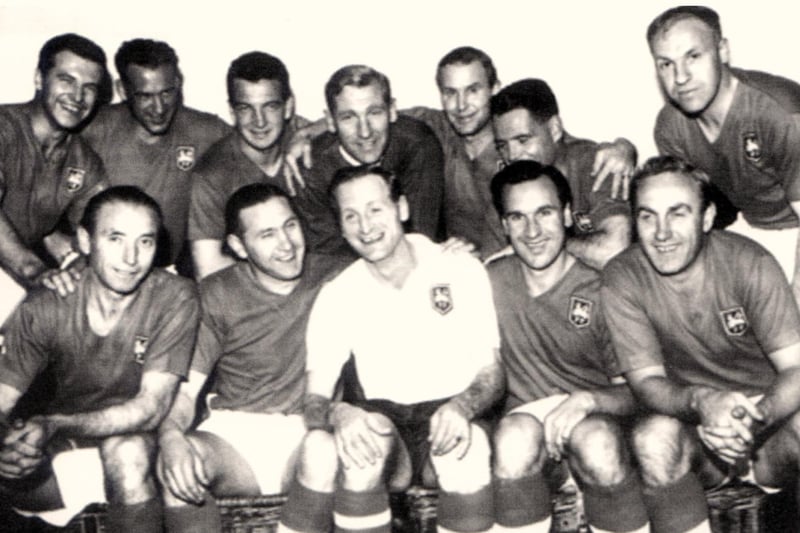 Bert Trautmann, pictured in the middle of the back row, memorably played on in the 1956 FA Cup final for Manchester City with a serious neck injury. Not so well known is that Peter Murphy, the Birmingham City player involved in the collision, was from Hartlepool.