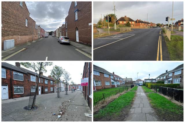 Some of the locations where most crime is currently reported to be taking place in Hartlepool.