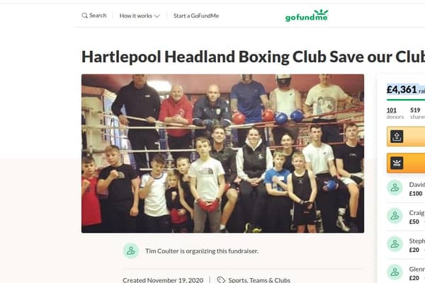 Hartlepool Headland Boxing Club is appealing for funds to repair its floor.
