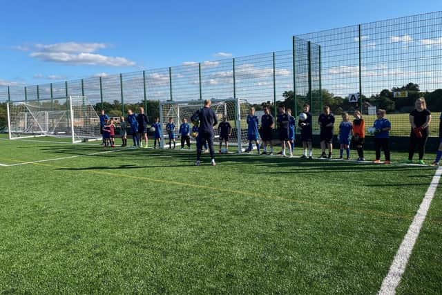 High Tunstall Alumni and Hartlepool goalkeeper Jonathan Mitchell , and Luke Woolston, a first year scholar at Middlesborough, joined our partner club Pools Youth for a training session.