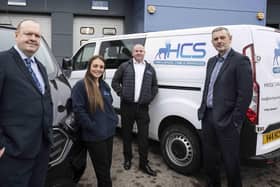Pictured, from left: Mike McKenna of Inspire Financial Management, Danni Douglas and Lee Douglas of Hartlepool Cable Services and Peter Taylor, UKSE’s Business Development Manager.