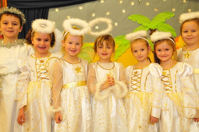 A line-up of angels from the Rossmere Primary play 9 years ago. Recognise anyone?