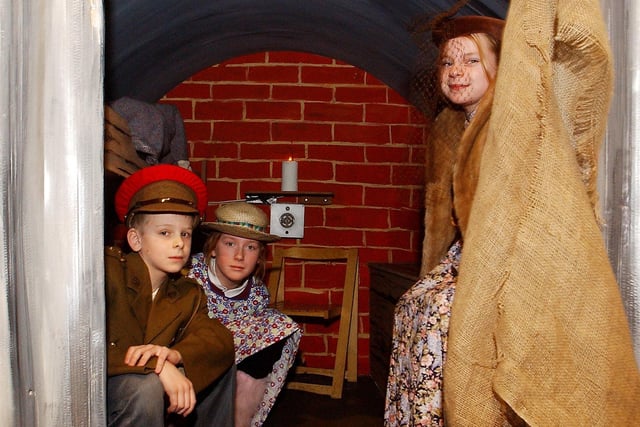 Pupils from West View Primary School visit a wartime exhibition in January 2006.