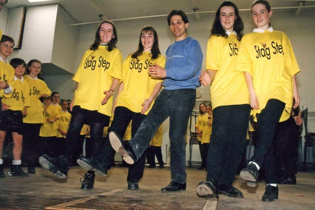 The day a New York star came to Brierton Comprehensive in 1996. Ira Bernstein was pictured with pupils Catherine Proud, Helen Cook, Gill Horsley and Sara Bell.