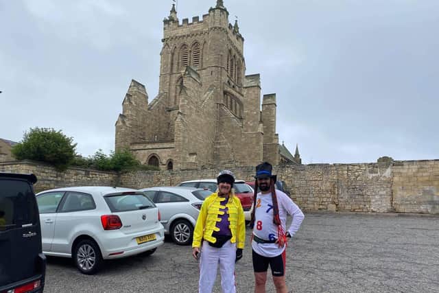 Phil and Darrel stop off at St Hilda's Church on the Headland.