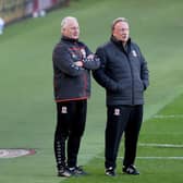 Middlesbrough manager Neil Warnock and assistant Kevin Blackwell.