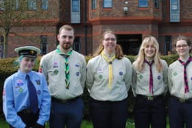 Louise Bryson, centre, and other King's Scouts from Hartlepool Celebrate at Windsor Castle.
