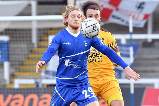 Luke Armstrong in action for Hartlepool United. Picture by FRANK REID