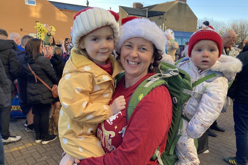Mum Liz Metcalf from Seaton Carew does the dip each year with her three-year-o,d daughter Harper and was 10-month-old Ferne's first.