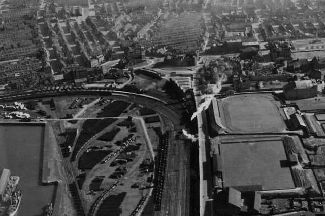 Christ Church in the middle of the picture and the long-gone greyhound stadium also in view. Photo: Hartlepool Library Service