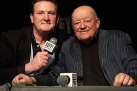 Paul with actor Tim Healy at an 'evening with' show in Middlesbrough.