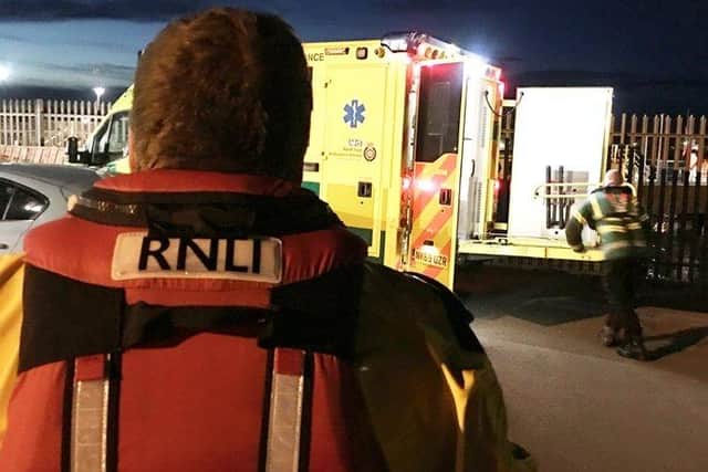 One person was taken to hospital. Pic: RNLI