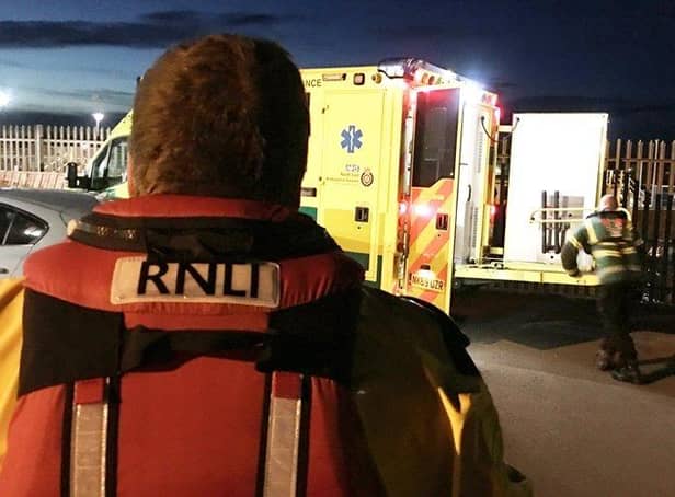 One person was taken to hospital. Pic: RNLI
