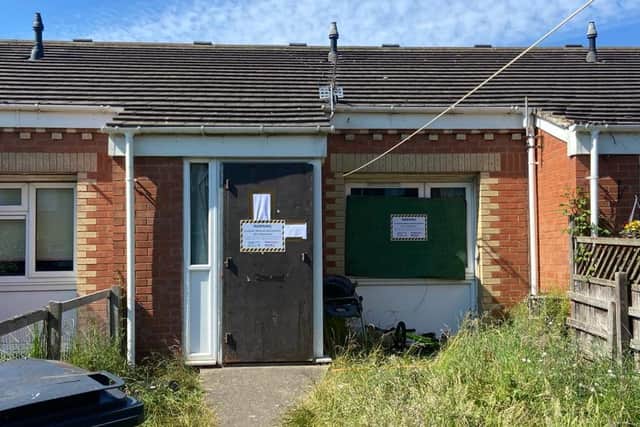 Closure order signs have been placed on a house in Spurn Walk, Hartlepool, which is also at the centre of a murder investigation.