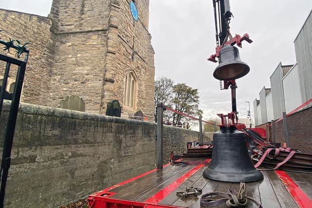 The bells were lifted back into the bell tower at All Saints Church, in Stranton, on Tuesday (November 15)./Photo: Frank Reid