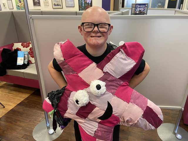 Catcote school pupil Alfie dressed in recycled item for the Trashion Show at Community Hub Central. Picture by FRANK REID