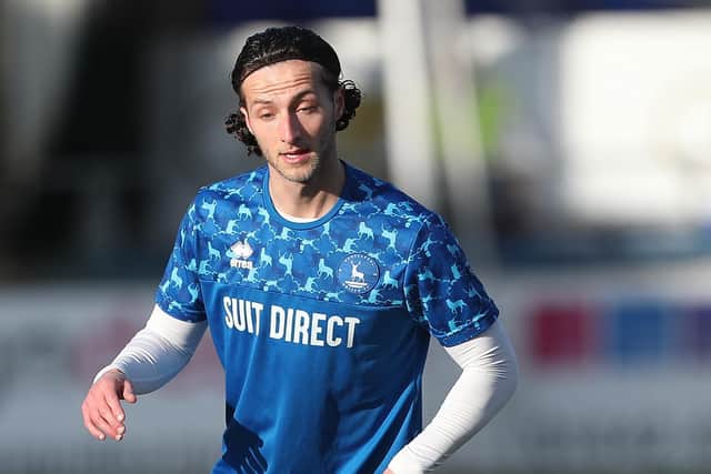 Jamie Sterry is available for Hartlepool United following his suspension but has also been dealing with an injury. (Photo: Mark Fletcher | MI News)