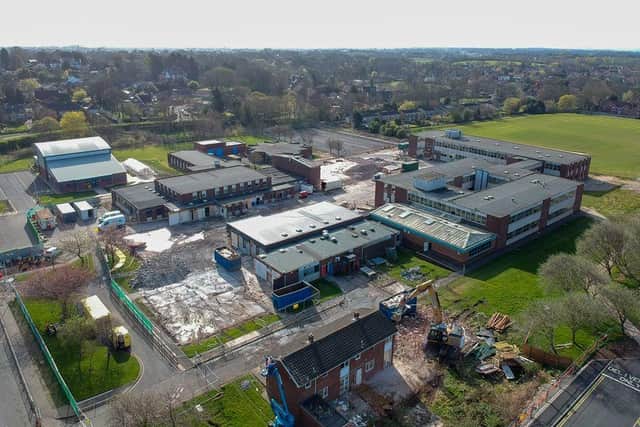 An overview of High Tunstall College of Science's old site now being demolished.