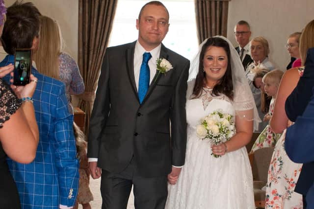 Rob found love during his illness and married Kimberley in Whitby in the summer of 2017. Photo: Ian Proud