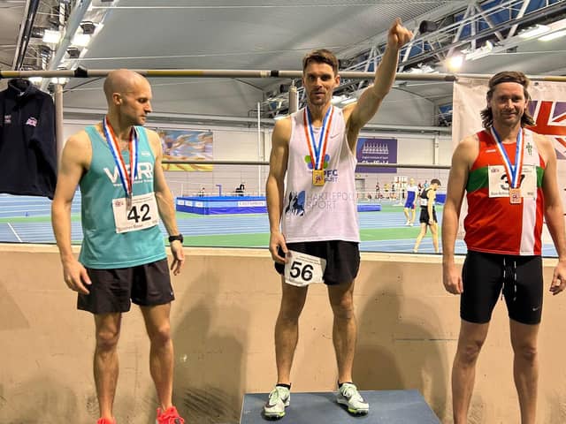 Keith (pictured, in the middle) won gold once again at the British Masters Championships.