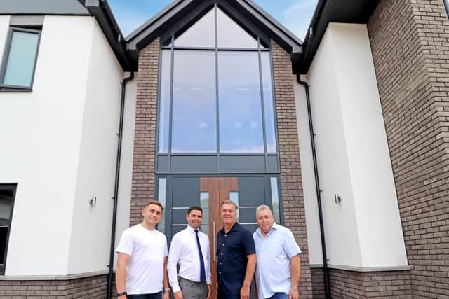 Vivre Executive Homes Ltd are working with Collier Estates to offer the sale of a multimillion pound home using Blockchain Digital Currency. Left to Right : Alan Carter Jnr. (Vivre), Rob Collier (Collier Estates), Simon Laverick (Vivre) and Alan Carter (Vivre).