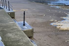The damaged area of the sea defence wall, Marine Drive, Headland. Picture by FRANK REID
