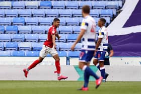 Middlesbrough's Ashley Fletcher celebrates scoring his side's first goal against Reading.