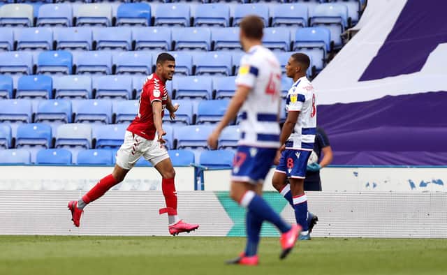 Middlesbrough's Ashley Fletcher celebrates scoring his side's first goal against Reading.