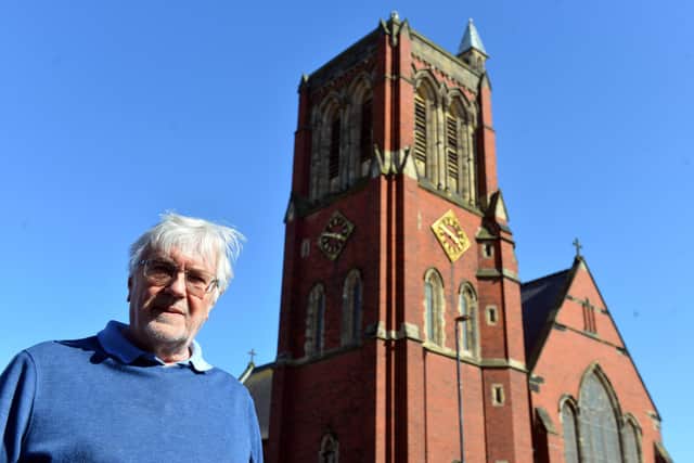 Andrew Frost of Hartlepool bell ringers outside St Aidan's Church.