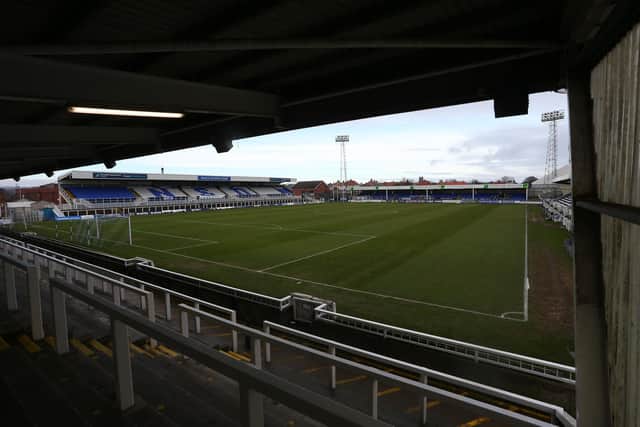 Hartlepool United's League Two fixture with Northampton Town will be designated to the #HerGameToo campaign. (Credit: Michael Driver | MI News)