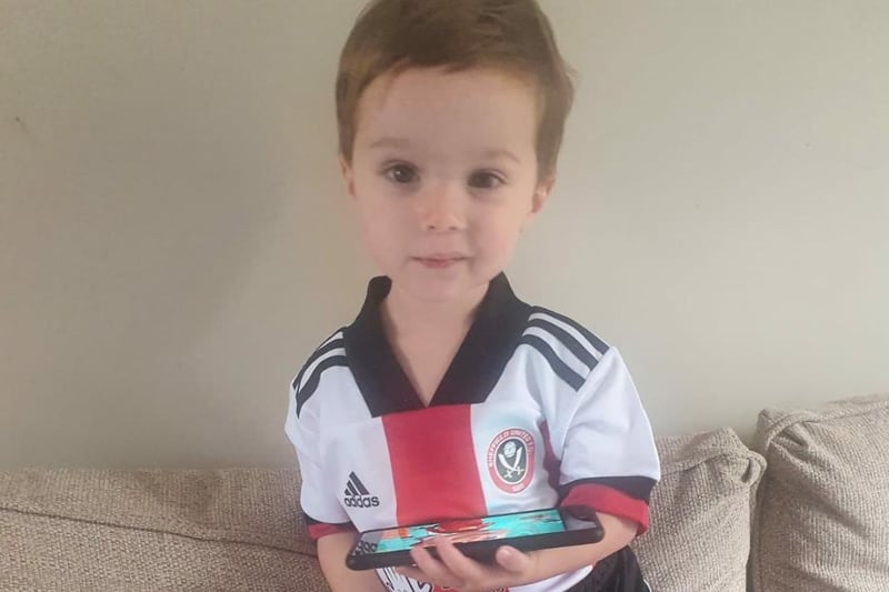 Andrew Pope shared this photo of his son Reggie in his Blades kit.
