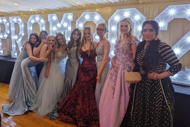 Pupils at St Bede's pose for the camera as they celebrate their prom at Ramside Hall Hotel.