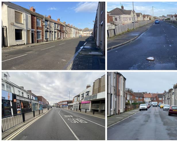 Some of the locations where official figures say most Hartlepool crime is committed.