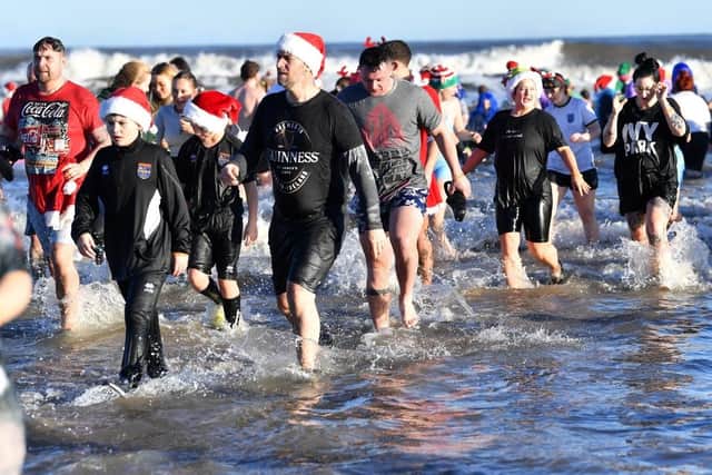 Hartlepool Round Table holds the annual Boxing Day dip at Seaton Carew. Picture by FRANK REID