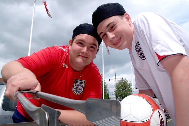 Students prepare a BBQ for the World Cup in 2006.