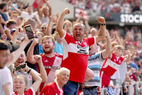 Middlesbrough fans celebrate. PA.