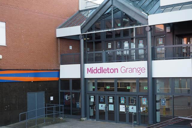 The Victoria Road entrance at Middleton Grange Shopping Centre.