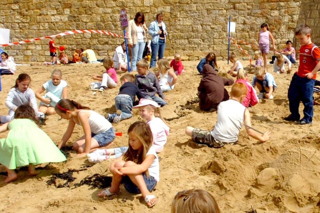 Children were having a great time during the annual sandcastle design competition on the Headland in 2007.