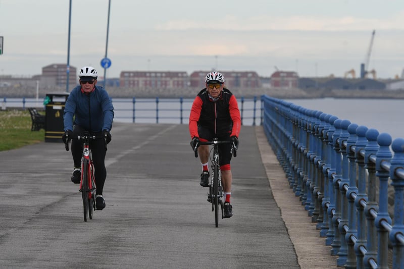 Cyclists at the seafront at Seaton Carew on Tuesday, May 18.