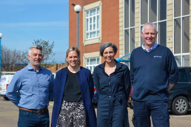 From left, Simon Reed (Water Director), Victoria Drummond (Contracts Manager), Lisa Molloy (Commercial Manager) and Marcus Swinburn (Contracts Manager).