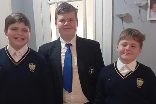 Back to school in Hartlepool. James, Dylan and Thomas.