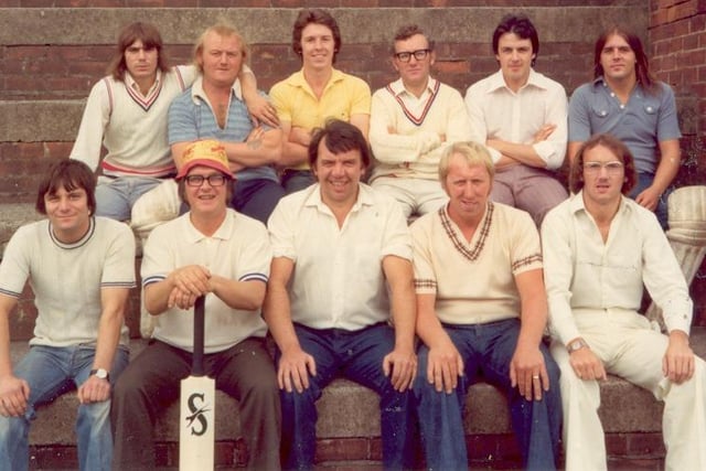 Cricketers from Head Wrightsons branch in Brenda Road pose for a group photo.