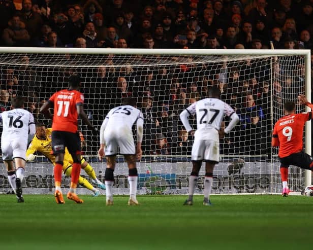 Carlton Morris scored from the penalty spot as Luton Town beat Middlesbrough 2-1 at Kenilworth Road. (Photo by Julian Finney/Getty Images)