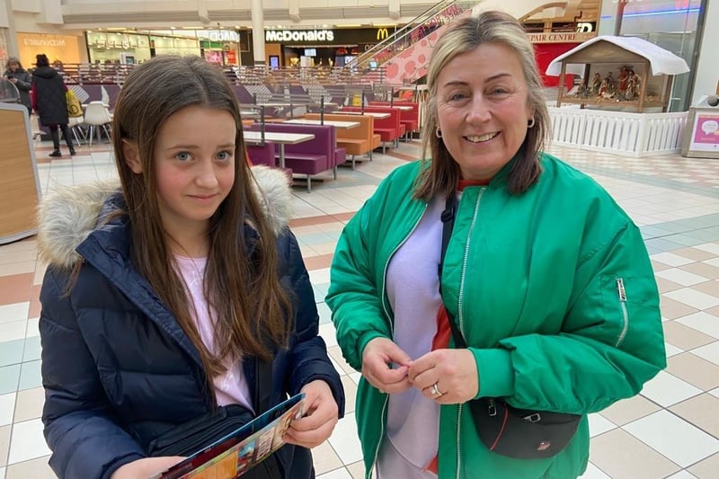Susanne and her daughter Lola were at the shopping centre early on Monday.