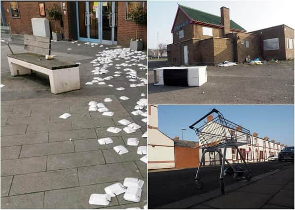Some of the areas of Hartlepool where litter or debris has been spotted recently.