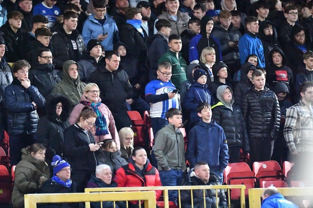 Around 1,350 fans made the trip north for the derby.