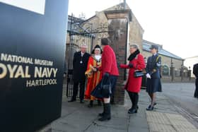 HRH Princess Anne The Princess Royal was greeted at the museum by the Ceremonial Mayor of Hartlepool Councillor Brenda Loynes.